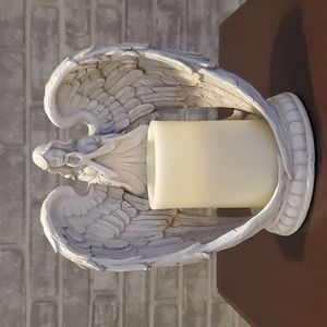 Handcarved Angel With Flamless Candle